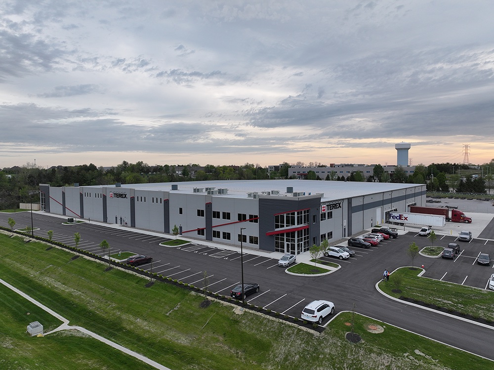 Aerial view of the Terex parts distribution facility in Louisville, Kentucky